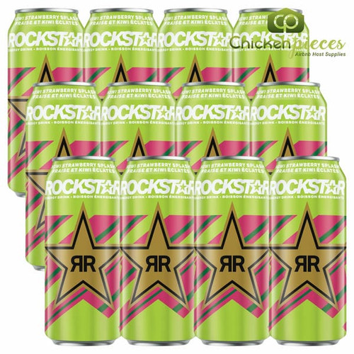Rockstar Punched Kiwi Strawberry Splash 473ml/16oz (12/Case)-Canadian Made