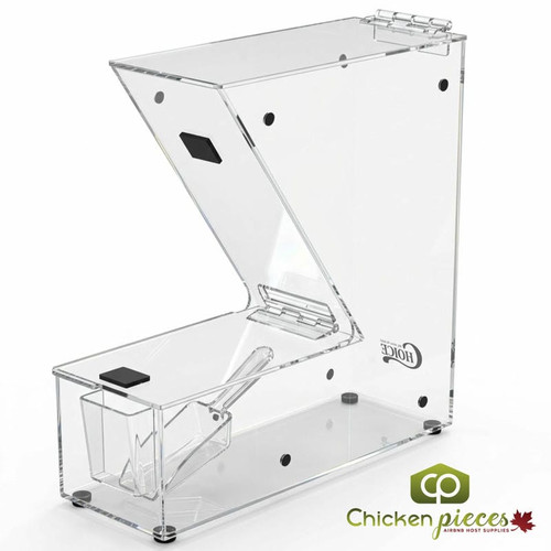 Clear Acrylic Stackable Candy / Topping Dispenser with Scoop Holster - 11" x 4" x 11" -CHICKEN PIECES