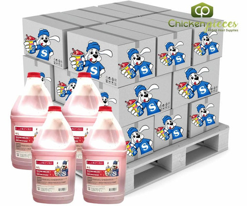 Slush Puppie Watermelon Slushy Syrup 5:1 Concentrate 135 oz/4L - 4/Case (PALLET OF 48 CASES)