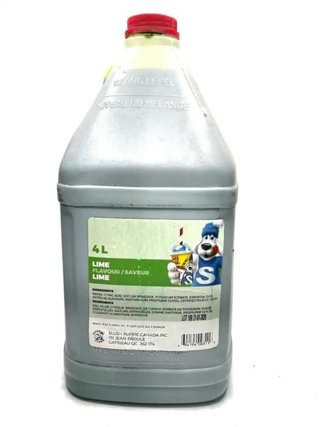 Slush Puppie Lime Slushy Syrup 5:1 Concentrate 135 oz/4L - 4/Case (PALLET OF 48 CASES)