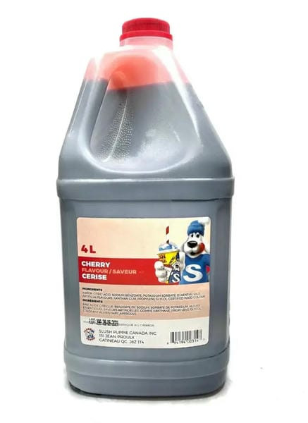 Slush Puppie Cherry Slushy Syrup 5:1 Concentrate 135 oz/4L - 4/Case (PALLET OF 48 CASES)