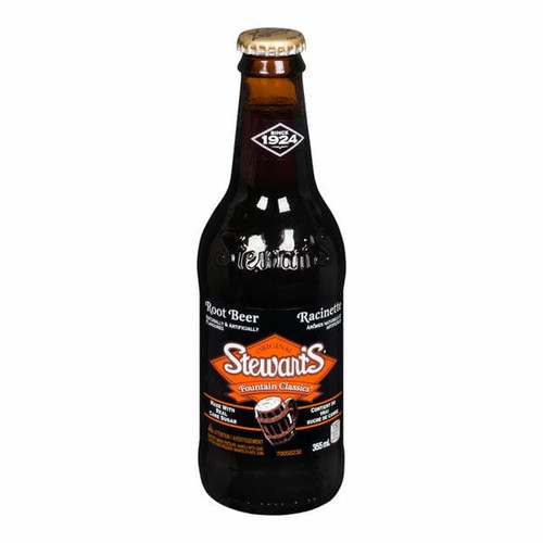 Stewart's Rootbeer Glass Soft Drink 355ml/12 oz (24/Case)