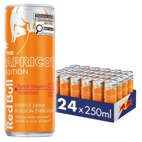 Red Bull Apricot Strawberry Drink Energy, Can 250ml/8.45 oz (24/Case)