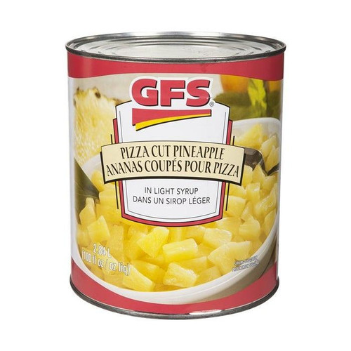 Gordon Choice GFS Pizza Cut Pineapples Light Syrup 2.84L/6Lbs (6/Case)   Gordon Choice GFS Pizza Cut Pineapples Light Syrup 2.84L/6Lbs (6/Case)