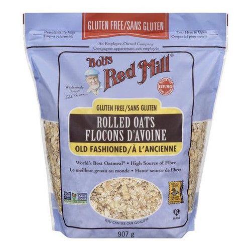 Bob's Red Mill Oat Rolled Old Fashioned Gluten-Free 907g/2Lbs (4/Case)   Bob's Red Mill Oat Rolled Old Fashioned Gluten-Free 907g/2Lbs (4/Case)