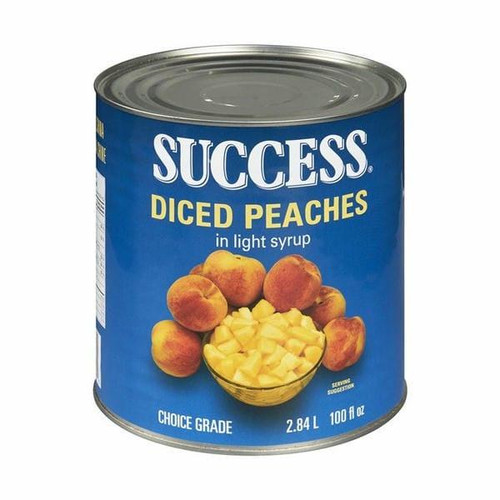 SUCCESS Success Diced Peaches Light Syrup 2.84L/100 oz 