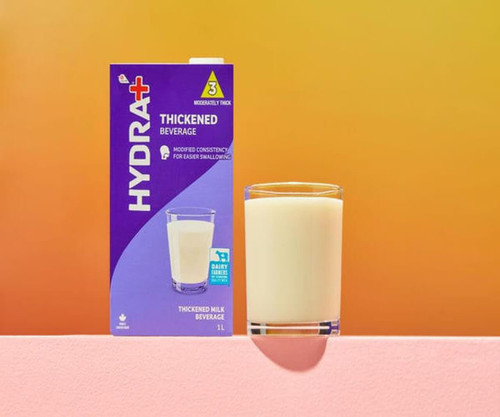 HYDRA+ Hydra+ Milk, IDDSI 3 Thickened Beverage, 1L/33.8 oz 