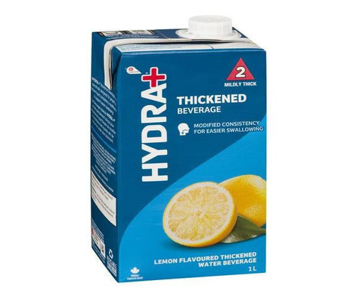 Hydra+ Ready to Drink IDDSI 2 Thick Lemon Water, 1L/33 oz bulk supply — professional quality, HYDRA+