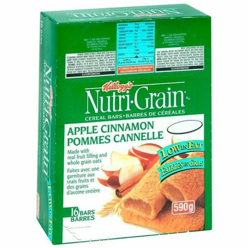  Kellogg's Nutrigrain Apple Cinnamon Cereal Bars 16 Eaches/Pack Bulk 37g | 3/CASE | 50 CASES PER PALLET-(Total 150 Units) 