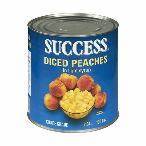 SUCCESS Success Diced Peaches Light Syrup Bulk 2.84L | 6/CASE | 50 CASES PER PALLET-(Total 300 Units) 