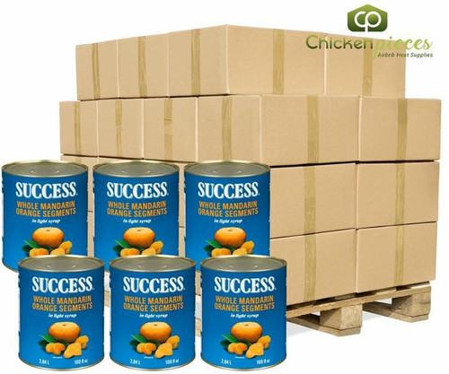 SUCCESS Success Sectioned Mandarin Oranges, Light Syrup Bulk 2.84L | 6/CASE | 50 CASES PER PALLET-(Total 300 Units) 