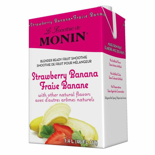 Monin Strawberry Banana Smoothie Mix Bulk 46oz | 6/CASE | 50 CASES PER PALLET-(Total 300 Units) - chicken pieces