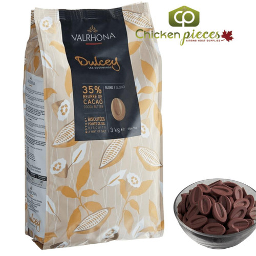 Valrhona  Valrhona 35% Dulcey - Blond Chocolate Couverture, 3KG/6.6LBS   Valrhona  Valrhona 35% Dulcey - Blond Chocolate Couverture, 3KG/6.6LBS
