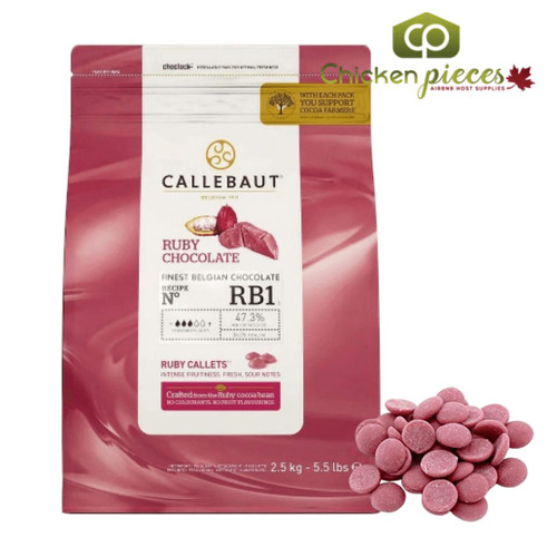Callebaut Callebaut RB1 - Ruby Chocolate Couverture , 2.5KG/5.5LBS   Callebaut Callebaut RB1 - Ruby Chocolate Couverture , 2.5KG/5.5LBS