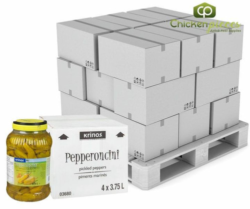 KRINOS Krinos Pickled Pepperoncini Peppers Bulk 3.75L | 4/CASE | 50 CASES PER PALLET-(Total 200 units) 