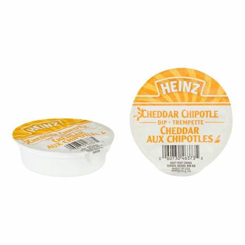 HEINZ Heinz Chipotle Cheddar Cheese Dip, Cup Portion Bulk 44 ml | 100/CASE | 50 CASES PER PALLET-(Total 5000 units)  HEINZ Heinz Chipotle Cheddar Cheese Dip, Cup Portion Bulk 44 ml | 100/CASE | 50 CASES PER PALLET-(Total 5000 units)
