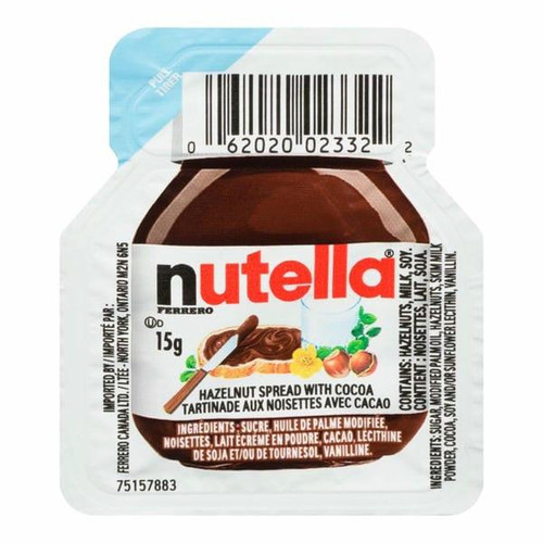 NUTELLA Nutella Hazelnut Spread Portion Packs  Bulk 15g each | 120/CASE | 50 CASES PER PALLET-(Total 6000 units) 
