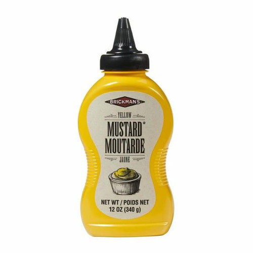  Brickman's Yellow Mustard, Squeeze Bottle Bulk 355 ml | 12/CASE | 50 CASES PER PALLET-(Total 600 units) 