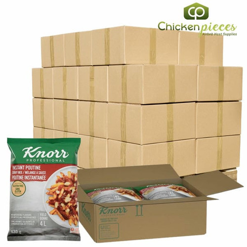Knorr Poutine Gravy Mix, Gluten Free Bulk 430 Grams | 6/CASE | 50 CASES PER PALLET-(Total 300 units) - chicken pieces