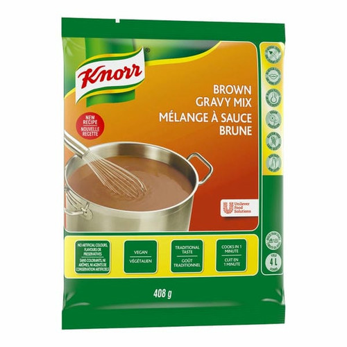 Knorr Brown Gravy, Vegan Bulk 408 Grams | 6/CASE | 50 CASES PER PALLET-(Total 300 units) - chicken pieces
