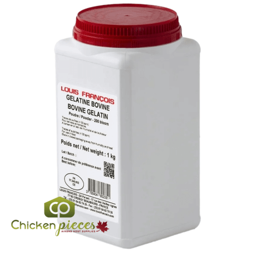 Louis Francois - Bovine Gelatin Powder - 200 Bloom,  1KG/2.2LBS - chicken pieces