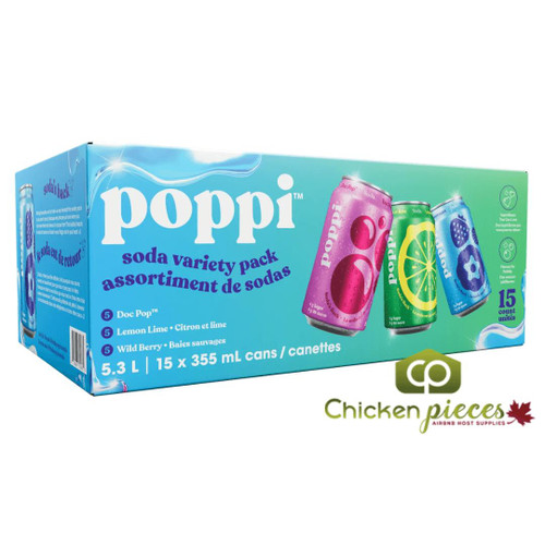  Poppi Soda - Variety Pack | 355ML/Unit, 15 Units/Case 
