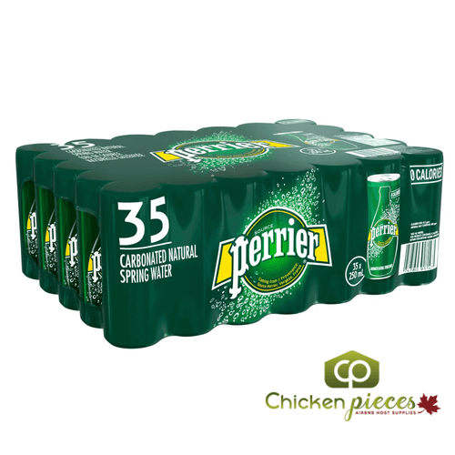 Perrier Carbonated Natural Spring Water | 250ml/Unit, 35 Units/Case - chicken pieces