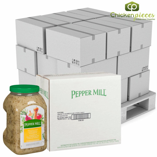 Pepper Mill White Balsamic Lemon/Basil Dressing Bulk 3.78 Liters | 2/CASE | 50 CASES PER PALLET-(Total 100 units) - chicken pieces