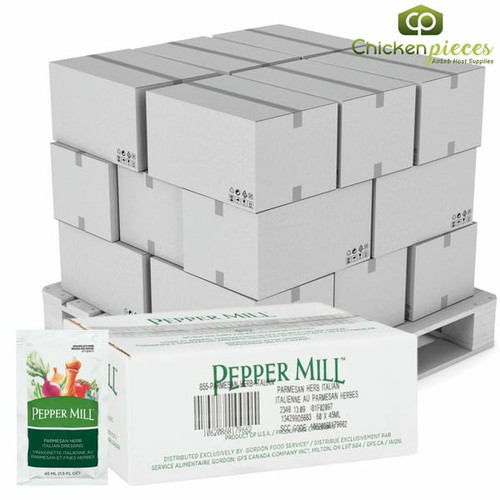 Pepper Mill Permesan Herb Italian Dressing Bulk 45ml | 60/CASE | 50 CASES PER PALLET-(Total 3000 units) - chicken pieces