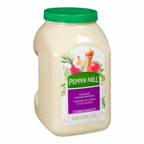 Pepper Mill Tableside Caesar Dressing Bulk 3.78 Liters | 2/CASE | 50 CASES PER PALLET-(Total 100 units) - chicken pieces