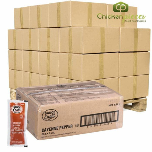  Sauce Craft Hot Cayenne Pepper Sauce Bulk 9 Grams | 504/CASE | 50 CASES PER PALLET-(Total 25200 units) 