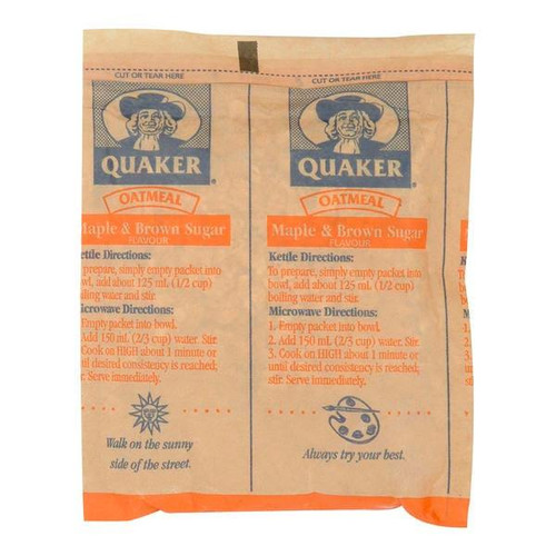 QUAKER Quaker Cereal Oatmeal Maple & Brown Sugar 47g/1.66 oz (80/Case)  QUAKER Quaker Cereal Oatmeal Maple & Brown Sugar 47g/1.66 oz (80/Case)