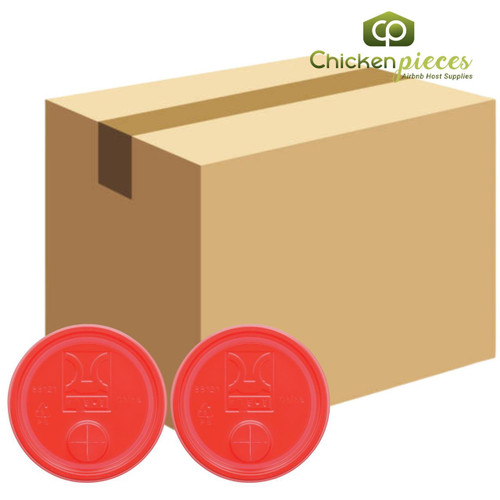  GET LID-88121-RED Disposable Red Plastic Lid with Straw Slot (2000/Case) 