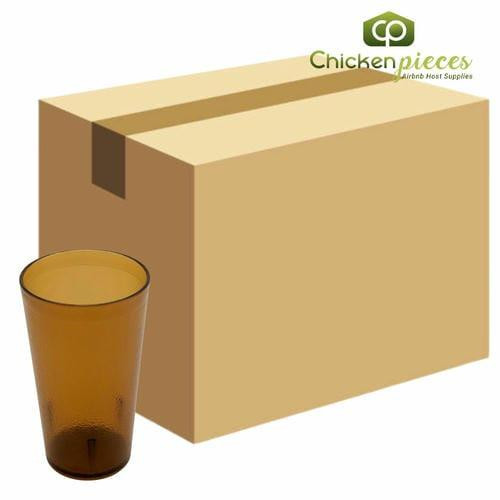  GET 6612-1-A 12 oz. Amber Customizable SAN Plastic Pebbled Tumbler (72/Case) 