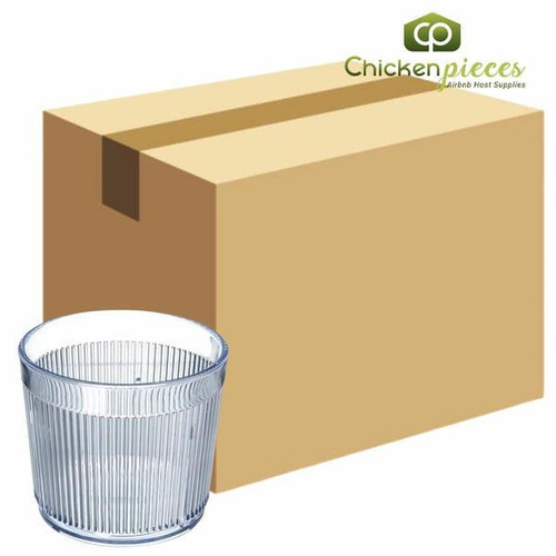  Dinex DX4GCOF907 Crystalon Stack-All 9.7 oz. Clear SAN Plastic Short Tumbler (48/Case) 