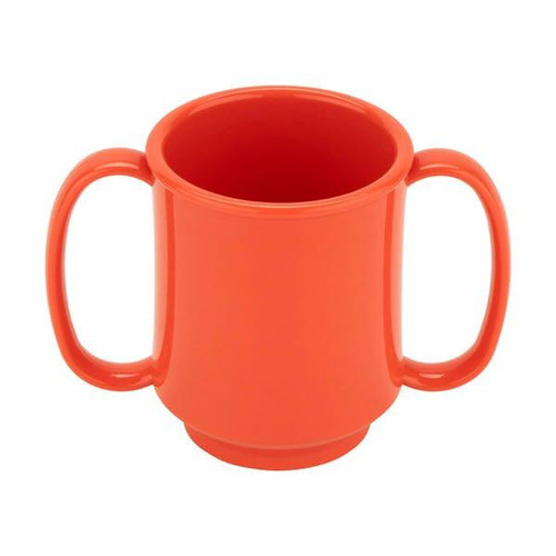 GET SN-103-RO 8 oz. Rio Orange Tritanâ„¢ Plastic Two Handle Mug (24/Case)   GET SN-103-RO 8 oz. Rio Orange Tritanâ„¢ Plastic Two Handle Mug (24/Case)