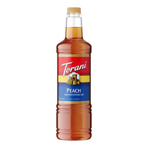 torani Torani Peach Flavoring Syrup Plastic Bottle 1L + Bonus Squeeze Pump 