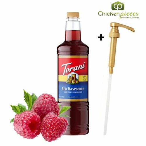 torani Torani Red Raspberry Flavoring Syrup Plastic Bottle 1L + Bonus Squeeze Pump  torani Torani Red Raspberry Flavoring Syrup Plastic Bottle 1L + Bonus Squeeze Pump