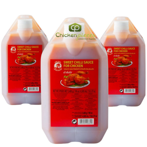 Cock Sweet Chili Sauce Bulk 4.5 Liters | 3/CASE- chicken pieces