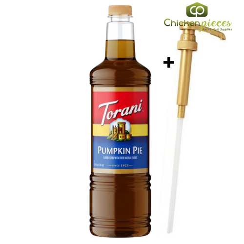 Torani Pumpkin Pie Flavoring Syrup — 1 L Bottle + Bonus Pump- CHICKEN PIECES