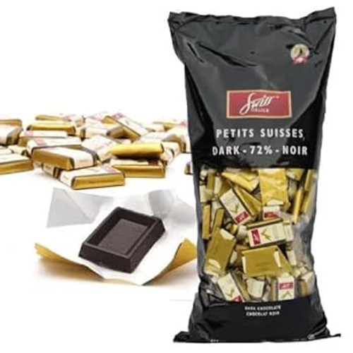 Swiss Delice Petits Suisses 72% Individually Wrapped Dark Chocolate - 1.5 kg (Minimum 260 Pieces)- chicken pieces