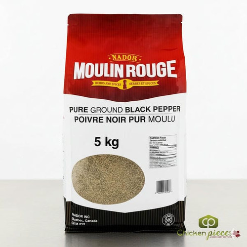 Moulin Rouge Ground Black Pepper 5kg | Elevate Every Meal  5 kg /11.02 lbs - CHICKEN PIECES Moulin Rouge Ground Black Pepper 5kg | Elevate Every Meal  5 kg /11.02 lbs - CHICKEN PIECES