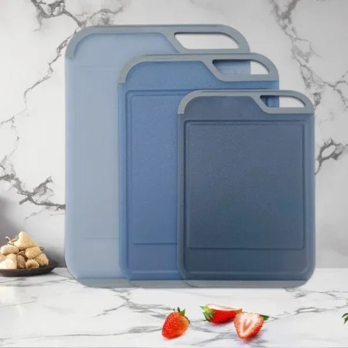 Neoflam Non-Slip Translucent Cutting Board Set, 3-Piece | Dishwasher Safe - CHICKEN PIECES