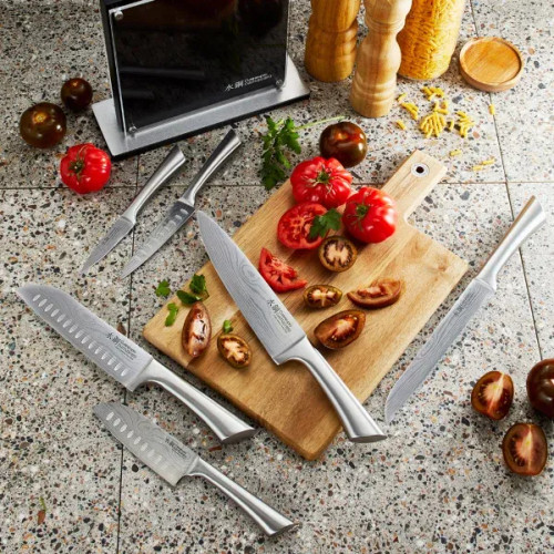 Cuisinepro Damashiro Kin 7-Piece Knife Block Set | Japanese Steel Knives - CHICKEN PIECES