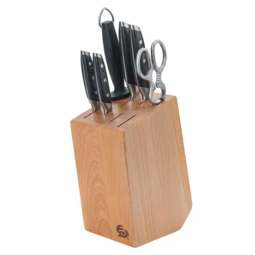 Chuck Hughes 7-Piece Damascus Steel Knife Block Set | High-Carbon Kitchen Knives - CHICKEN PIECES