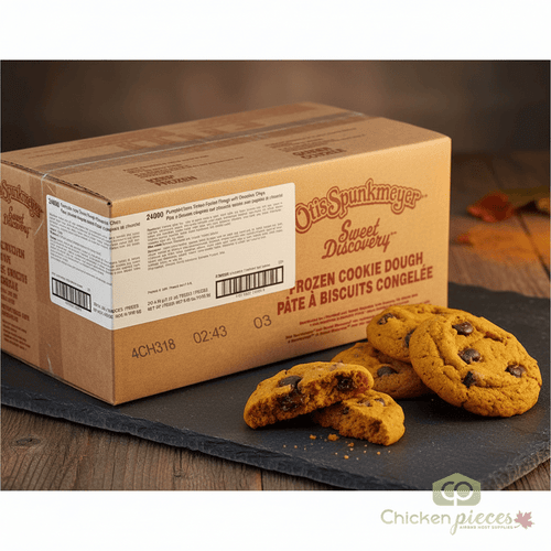 Otis Spunkmeyer Dough Cookie Pumpkin Spice Chocolate Chip 1.33oz (240/CASE) - CHICKEN PIECES