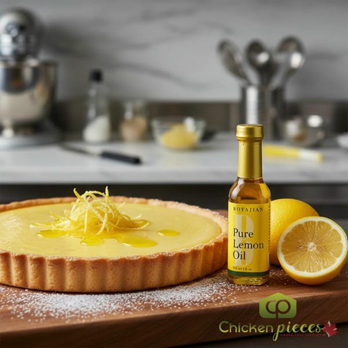 Boyajian Lemon Oil 12.7 oz bottle for professional baking Pure cold-pressed lemon oil for citrus flavor and aroma Boyajian brand professional lemon essence for pastry chefs-CHICKEN PIECES