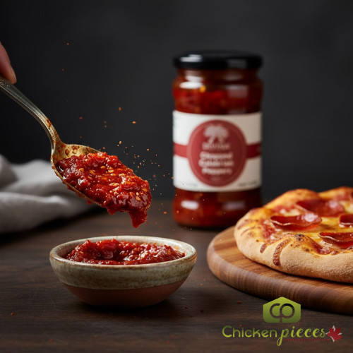 Divina chopped Calabrian chili peppers in oil 2.5 lb jar Authentic Italian spicy chopped peppers for pasta and pizza Bulk jar of Calabrian peppers for professional food service-CHICKEN PIECES