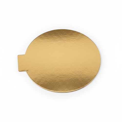 Enjay Gold Mono-portion Round Pastry Boards 500 Count Professional Individual Dessert Boards With Handling Tab Bulk Case Of Enjay Laminated Gold Mini Pastry Bases-chicken Pieces