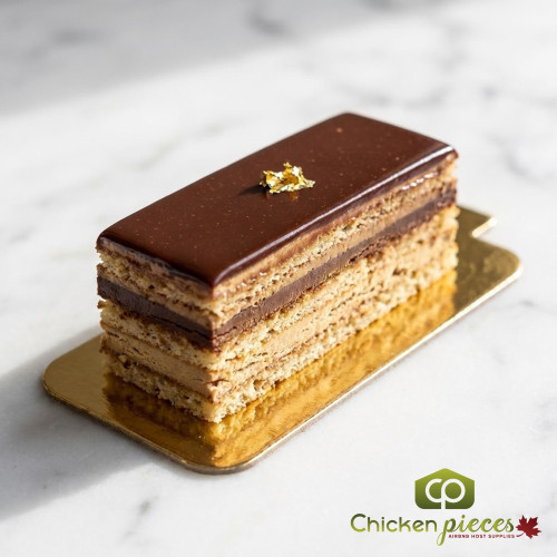 Enjay Gold Rectangular Mono-portion Pastry Boards 500ct Professional Eclair Boards With Handling Tab Gold Laminated Bulk Case Of Enjay Rectangle Mini Pastry Bases-CHICKEN PIECES